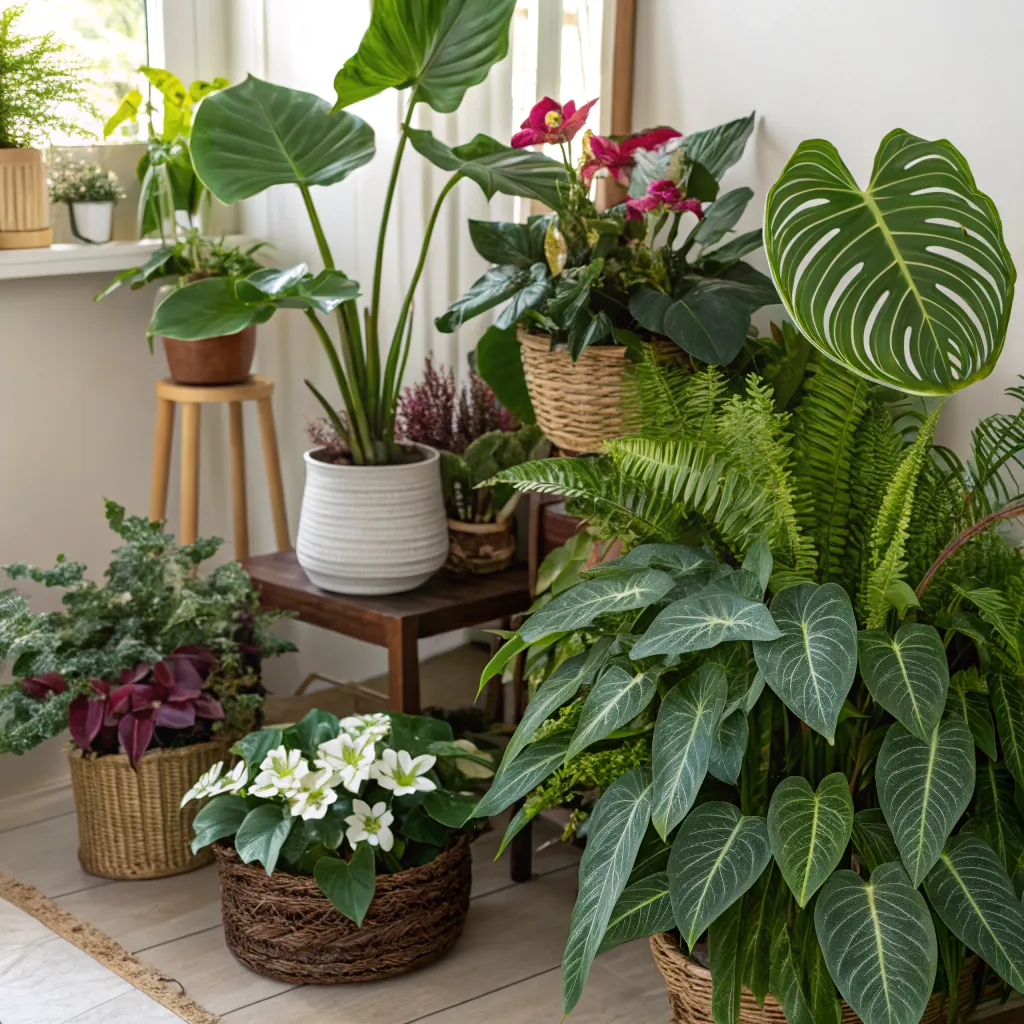 Thriving houseplants